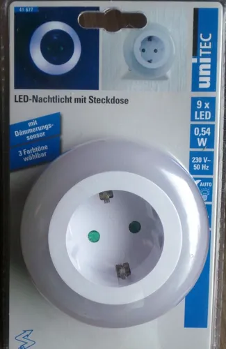 LED-Nachtlicht rund mit Dämmerungssensor