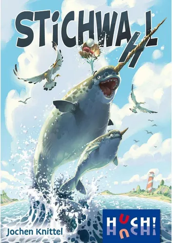 HUCH! | Stichwahl | Familienspiel | Stichspiel mit Wa(h)lmöglichkeiten | mit tollen Illustrationen | Meerestiere | Trumpfspiel mit besonderem Kniff | einfache Regeln | für 3-4 Spieler ab 10 Jahren