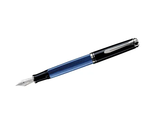 Pelikan Füllhalter Souverän 805 - Schwarz-Blau, Feder B (breit), hochwertiger Kolbenfüller im eleganten Geschenk-Etui, sanftes Schreibgefühl und weltberühmter Klassiker