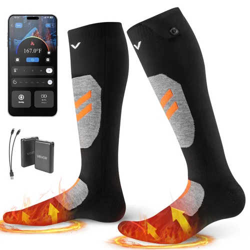 VEVOR Beheizte Socken XL – 5000 mAh Akku, APP-Steuerung