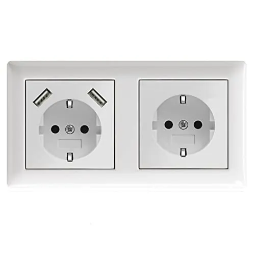 Gira System 55 Doppelsteckdose Reinweiß glänzend