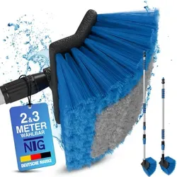 NTG Waschbürste Autowaschbürste Teleskopwaschbürste in 3 Meter mit Innenliegender Wasserführung Fensterputzer