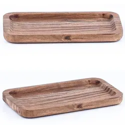 2er Set Akazienholz Serviertablett Servierbrett Anea 21x6cm