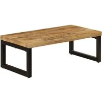 Produktbild vidaXL Couchtisch aus Mango-Massivholz und Stahl 100x50x35 cm