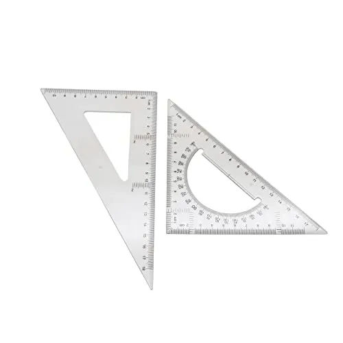 dreieck Lineal-set, Quadratisch, 30/60 Grad Und 45/90 Grad, Transparent, 2 Stück, Schule Kinder Grundschule Flexibel Ruler Geometrie Zeichenplatte dreikantmaßstab Lineale