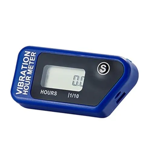 Digital Engine Stunde Meter komplett wasserfest zurücksetzbar Vibration Stunde kabellos für alle vibrierender Maschine Motocross Marine Motorrad Snowmobil ATV Boot Generatoren 16B (blue)