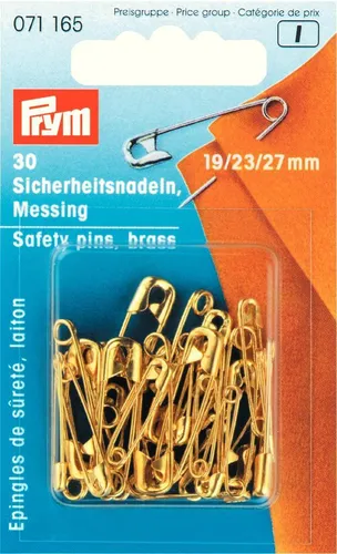 Sicherheitsnadeln messing 30 Stück 19 / 23 / 27 mm Prym 071165 Farbe gold No3 ua