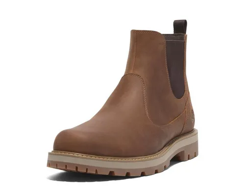 Timberland Mens Mid Chelsea Boot rust full grain 8 - Wanderschuhe mit praktischem Hineinschlüpfen, aus hochwertigem Leder und umweltfreundlichem ReBOTL-Material für nachhaltigen Komfort und hervorragende Traktion.