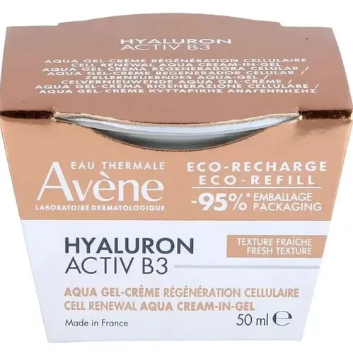 Avène Hyaluron Activ B3 Aqua Gel-Cream 50 ml - Anti-Faltenprodukte: Feuchtigkeitsspendendes Gesichtsgel mit Hyaluron und B3 für eine strahlende, jugendliche Haut.