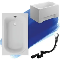 Produktbild BADLAND Rechteck Mini Badewanne 100x65 mit GRATIS Acrylschürze