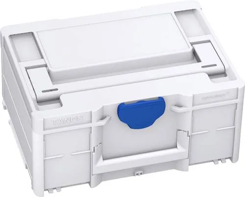Tanos Systainer³ M 187 - Kompakte Transportkiste für Werkzeuge - Werkstatteinrichtung mit kompakten Maßen, ideal für Elektrowerkzeuge oder Büromaterialien. Hochkant tragbar dank praktischem Fronttragegriff.