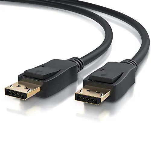 CSL - 8k DisplayPort Kabel 2m, Displayport auf Displayport, DP 1.4, 7680 x 4320 60 Hz - 3840 x 2160 120 Hz - 1920 x 1200 240 Hz, Bandbreite von bis zu 32,4 Gbit s, HBR3, DSC 1.2, HDR 10