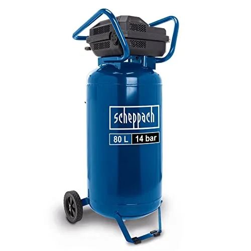 Scheppach WELTNEUHEIT HC85V - 14 bar ölfreier Druckluft Kompressor, 80 L Kessel, wartungsarm und platzsparend für vielseitige Anwendungen