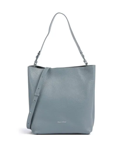Marc O'Polo Brinja M Beuteltasche - Damen - Elegante Beuteltasche aus genarbtem Rindsleder in slate blue, ideal für den täglichen Gebrauch und stilvolle Akzente.