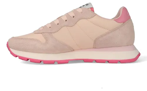 SUN68 Ally Solid Damen Sneakers Rosa Z36201-39 - Stylischer Damen Sneaker mit italienischem Flair, aus hochwertigem Leder und Textil. Die leichte Gummisohle und das herausnehmbare Fußbett bieten optimalen Komfort für Alltag und Freizeit.
