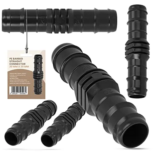 Steckverbinder PE 20x20 mm Steckverbindung Wasser Kupplung Bewässerungssystem Schlauchverlängerung Fitting Für Tropfschlauch Perlschlauch Schläuche Wasserrohr Verbind