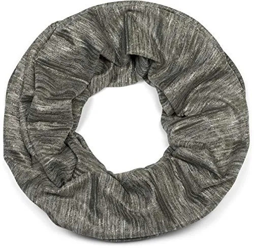 styleBREAKER Loop Schal mit Glitzerfaden und kleinen Pailletten, Schlauchschal, Tuch, Damen 01017078, Farbe:Oliv meliert