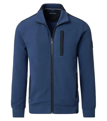 CASAMODA Sweatjacke Uni - Funktionsjacke mit sportlichem Design, normaler Passform und Stehkragen – ideal für aktive Tage und Freizeit. Zwei praktische Einschubtaschen bieten zusätzlichen Komfort.