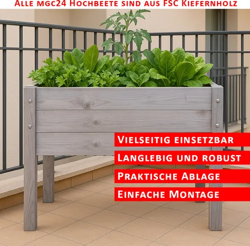 mgc24 Hochbeet ohne Ablage 80x37,6x78cm aus Kiefernholz - Sonstige Garten- & Terrassen-Produkte, robustes Kiefernholz für langlebige Nutzung im Garten oder auf der Terrasse.
