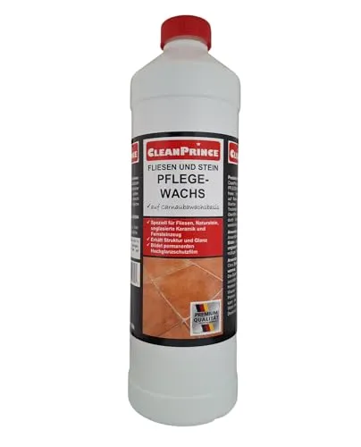 CleanPrince 1 Liter Fliesen und Stein Pflegewachs | CP400580 | Carnaubawachs Naturstein Glanz Reiniger