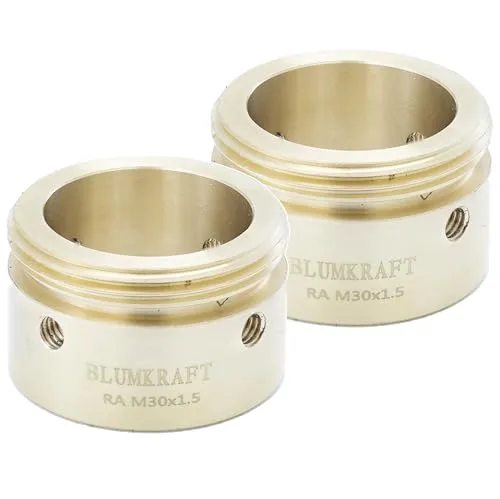 BLUMKRAFT 2 Stück Heizkörper-Adapter aus Messing, kompatibel mit Danfoss RA (20-23 mm) auf M30 x 1,5, für Thermostat/Thermostatkopf M30 x 1,5 männlich