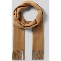 Fraas Schal 'Cashmink' in Camel mit Kordelabschlüssen - Modeschal aus weichem Cashmink mit schmaler, leichter Form und stilvollen Kordelabschlüssen, ideal für vielseitige Outfits.