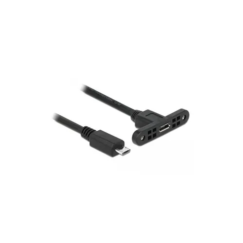 Delock Kabel USB 2.0 Micro-B Buchse - Einbaukabel für einfache Verbindung, Schwarz und vielseitig einsetzbar