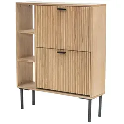 Schuhschrank , holzfarben , Maße (cm): B: 80 H: 97,5