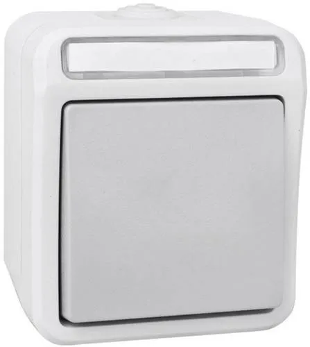 Peranova 102443 Feuchtraum-Schalterprogramm Taster Pera Hellgrau, Dunkelgrau 1St.