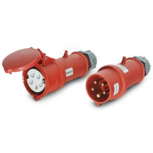 CEE Stecker & Kupplung Set 400V/32A 5p IP44 mit Phasenwender - Mennekes