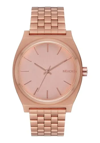 Nixon Time Teller Unisexuhr - Elegante Analog Quarz Uhr in All Rose Gold - Armbanduhren für Herren mit japanischem Quarzwerk, wasserdicht bis 10 ATM und stilvollem Edelstahlarmband - Perfekt für jeden Anlass.