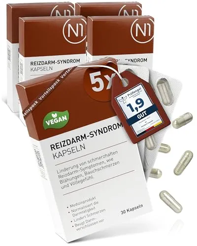 N1 Reizdarm Kapseln 150 St. - [Medizinprodukt] - Lindert Reizdarm Symptome wie Blähungen, Bauchschmerzen & Völlegefühl - Reizdarm Medikamente