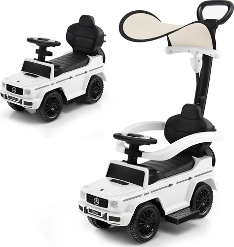 COSTWAY Mercedes Benz Kinderfahrzeug – Multifunktionales Fuß-zu-Boden-Spielzeug für 1-3 Jahre