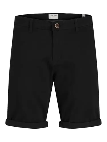 JACK & JONES Herren Jjibowie Jjshorts Solid Sa STS Shorts - Schwarz, XXL - Herren-Shorts aus weichem, dehnbarem Stoff für perfekten Sitz und ganztäglichen Komfort. Ideal für lässige und formelle Anlässe mit klassischem Schnitt.