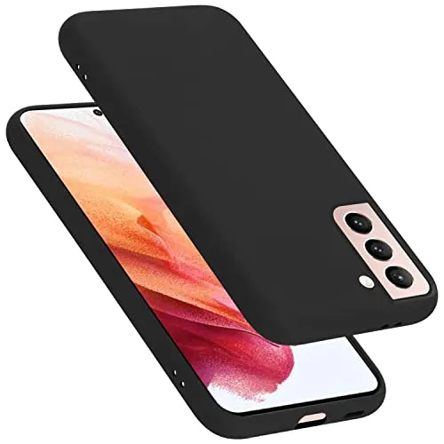 Cadorabo Hülle kompatibel mit Samsung Galaxy S22 Hülle Silikon Handyhülle für Galaxy S22 Case aus flüssigem Silikon- Kratzfeste und stoßfeste dünne TPU Schutzhülle - Liquid SCHWARZ