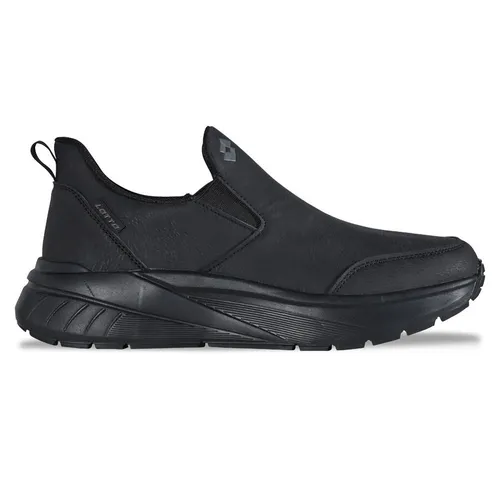 Lotto Slip-On Sneaker, Gr. 42, BLACK-DK.GREY - Stylischer Slip-On Sneaker für 100 % Komfort und Bewegungsfreiheit. Mit Memory Foam-Innensohle und ultra-leichter Phylonsohle für optimales Laufgefühl und Dämpfung.