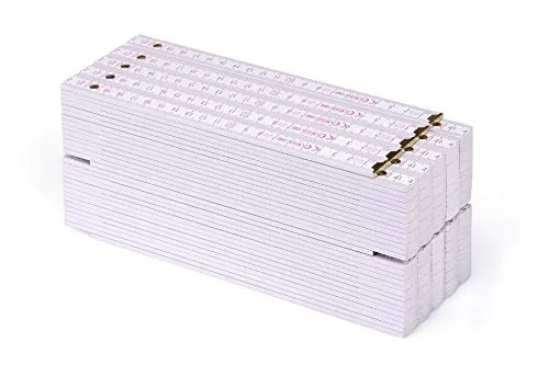 Metrie™ BLOCK 73 Zollstock - 3m Gliedermaßstab aus Buchenholz - Messgeräte - 10 Zollstöcke mit Duplex Teilung, präzise und ideal für Druckanwendungen, hergestellt in der EU.