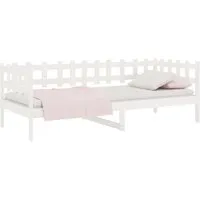 vidaXL Tagesbett Weiß 80x200 cm aus massivem Kiefernholz - Vielseitiges Tagesbett aus robustem Kiefernholz, ideal als Bett oder Sofa. Mit seitlichen Bettgittern für Sicherheit und zusätzlichem Stauraum unter dem Bett. Perfekt für Übernachtungsgäste!