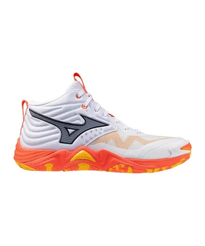 Mizuno Mizuno Wave Momentum Elite Mid Weiß Unisex Hallenschuh