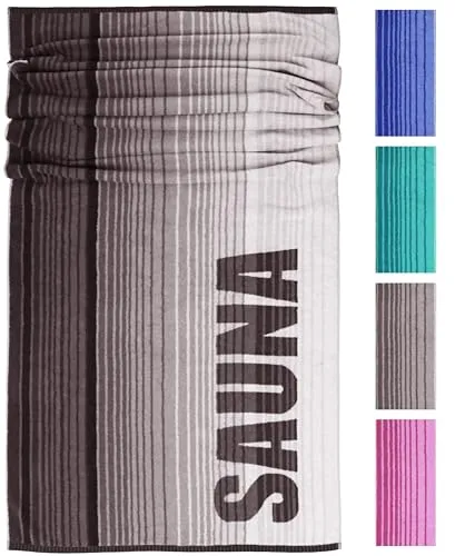 Lashuma Saunatuch Herren, Saunahandtuch XXL grau 85x200 cm, Oslo Männer Duschhandtuch groß