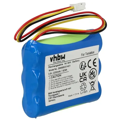 vhbw Akku kompatibel mit Tonies Toniebox Hörspielbox (2200 mAh, 3,6 V, NiMH)