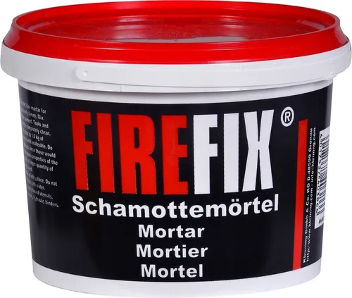 FIREFIX Schamottemörtel 2,5 kg - Hochwertiger Feuermörtel - Sonstiges Kaminzubehör für Kamin- und Kachelöfen, hitzebeständig und einfach zu verarbeiten, ideal zum Ausflicken und für Reparaturarbeiten.