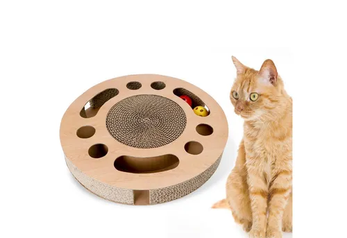 nobleza Kratzpappe Katzenspielzeug Interaktives mit 2 Klingelballs