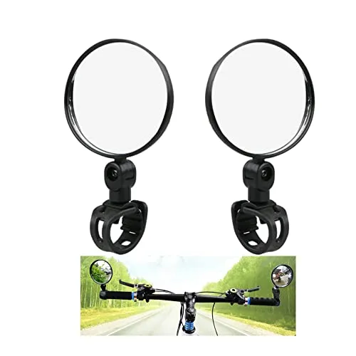 Naisfei 2 Stücke Fahrradspiegel,360° Fahrradspiegel Fahrradrückspiegel, Fahrrad Rückspiegel Universal Radfahren Fahrrad Mountainbike Lenker 360 Grad Drehung Konvexen Reflektor Spiegel.
