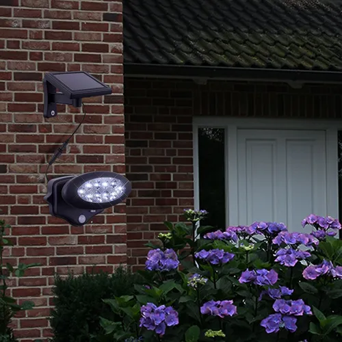 Wandlampe Solarleuchte Außen Terrassenlampe Bewegungsmelder Akku schwarz LED