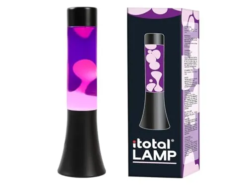 I-TOTAL Flüssige Lavalampe 40 CM - Lila Weiss Flared - Die stilvolle I-TOTAL Lavalampe bringt mit ihrem Retro-Design und buntem Wachs Farbe in jedes Zimmer. Ideal für eine entspannende Atmosphäre, sorgt sie für faszinierende Lichtspiele und ist ein echter Hingucker.