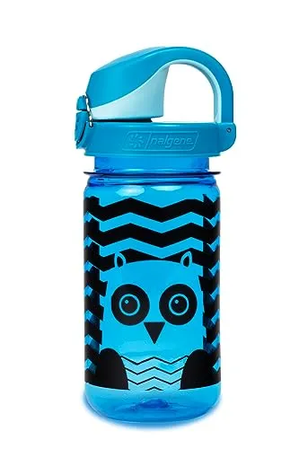 Nalgene Sustain Tritan Wasserflasche für Kinder, BPA-frei, mit Material aus 50% Kunststoffabfällen, auslaufsicher, langlebig, BPA-frei, karabinerfreundlich, wiederverwendbar, 340 ml, blaue Eule