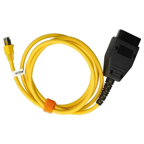 vhbw OBD Adapter 16 Pin OBD2 Buchse auf RJ45 Stecker kompatibel mit BMW 5er Serie F10, F11, F18, F07 Auto, PKW, Motorrad - Verbindungsadapter