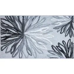 Grund Badteppich Art - Anthrazit/Grau, 60x100 cm - Eleganter Badteppich mit Blumenmotiv, rutschfest und für Fußbodenheizung geeignet. Oeko-Tex® Standard 100, Made in Europe - ideal für komfortable Badezimmer.