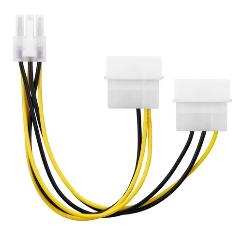 2x 4-polig IDE Molex auf 1x 6-polig PCI-E Strom-Adapter-Kabel für Grafikkarte